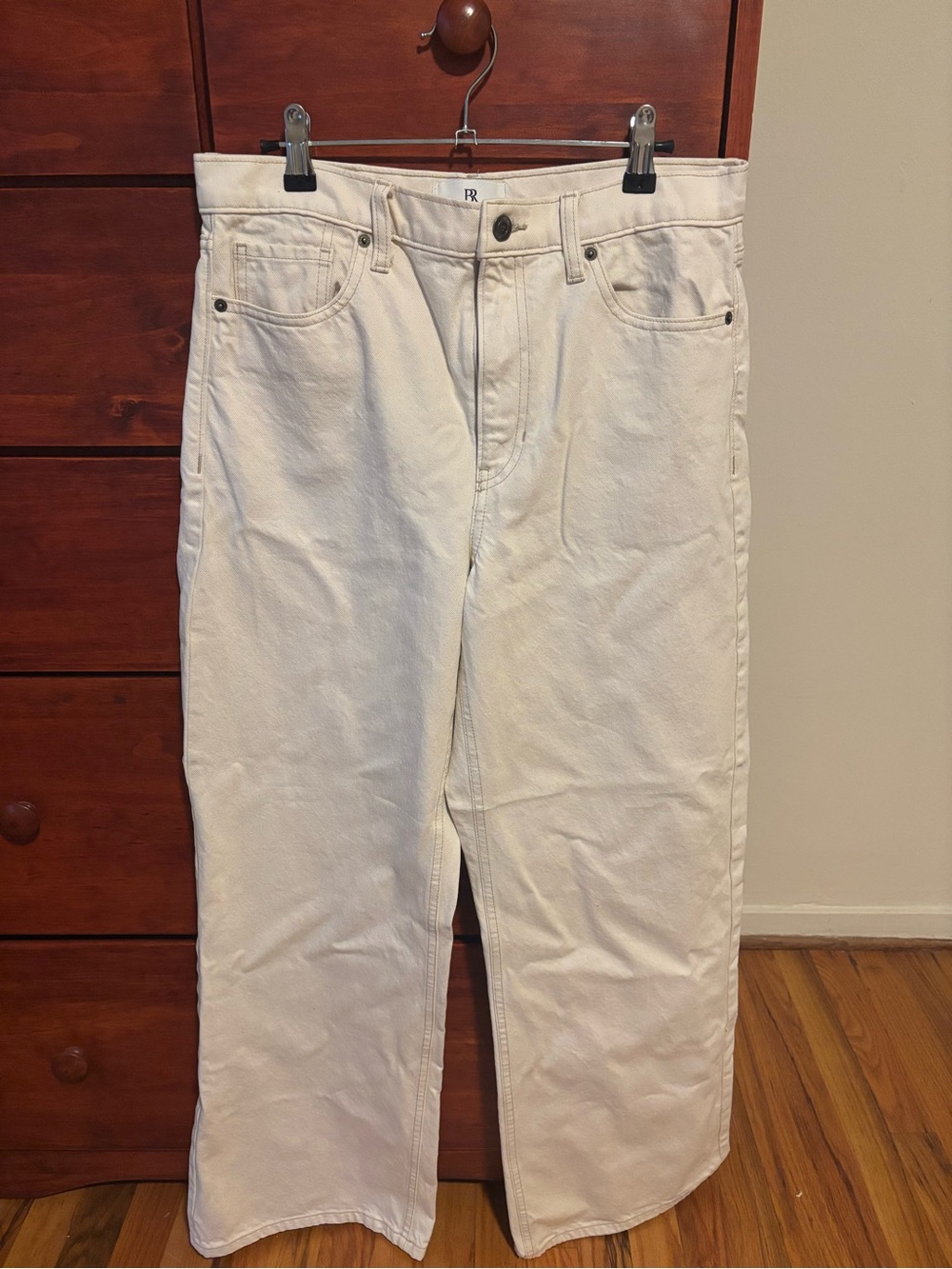 Banana Republic Cream Wide-Leg Jeans